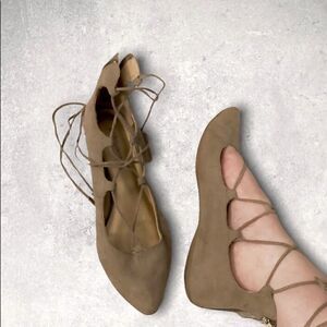 𝅺: : BGBG Suede Ballet Gladiator Style Flats : :